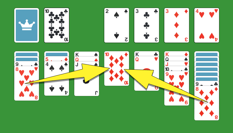 Looking under the cards using the undo button